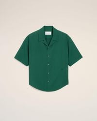Ami Paris - Boxy Viscose Twill Short-Sleeve Shirt - Lyst