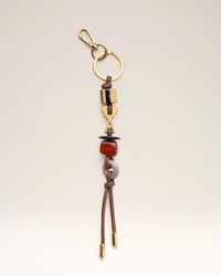 Ami Paris - Leather And Metal Ami De Coeur Pearls Keyring - Lyst