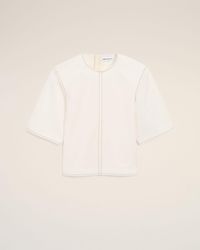 Ami Paris - Cotton Short Sleeves Fitted Top - Lyst