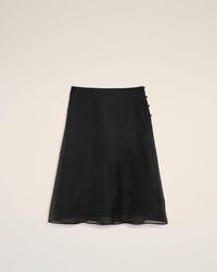 Ami Paris - Silk Midi Sheer Underskirt Trapeze Skirt - Lyst