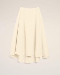 Ami Paris - A-Line Cotton And Linen Skirt - Lyst