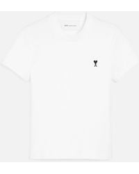 Ami Paris - Cotton T-Shirt With Ami De Coeur - Lyst