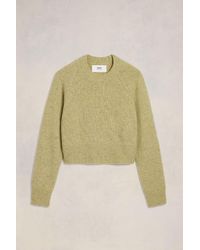 Ami Paris - Pull col rond broderie ami - Lyst