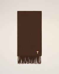 Ami Paris - Wool Scarf With Ami De Coeur Patch - Lyst