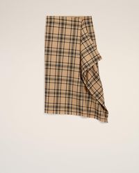 Ami Paris - Wool Midi Checked Wrapped Skirt - Lyst