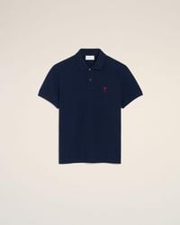 Ami Paris - Cotton Polo With Ami De Coeur - Lyst