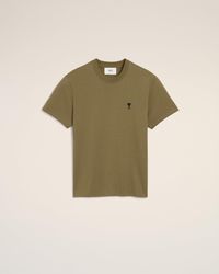 Ami Paris - T-Shirt Vert Ami De Coeur En Coton - Lyst