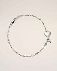 Ami Paris - Brass Bracelet With Hammered Ami De Coeur - Lyst