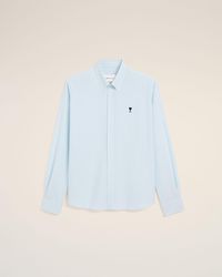 Ami Paris - Striped Cotton Shirt With Ami De Coeur - Lyst