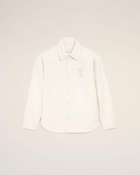 Ami Paris - Cotton Knitted Ami De Coeur Overshirt - Lyst