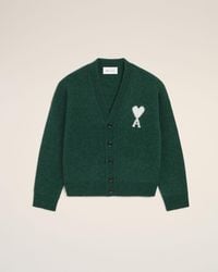Ami Paris - Alpaca Cardigan With Ami De Coeur - Lyst