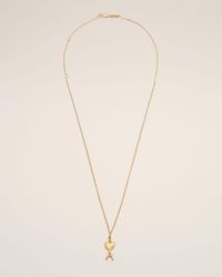 Ami Paris - Brass Thin Hammered Ami De Coeur Necklace - Lyst