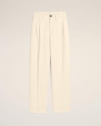 Ami Paris - Two-Pleats Cotton And Linen Trousers - Lyst