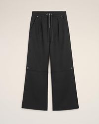 Ami Paris - Hose Mit Reißverschluss Aus Schwarzer Wolle Grau - Lyst