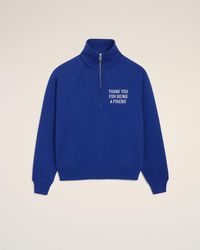 Ami Paris - Zipped Cotton "Thank You For Being A Friend" Sweatshirt - Lyst