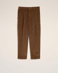 Ami Paris - Carrot-Fit Corduroy Cotton Trousers - Lyst