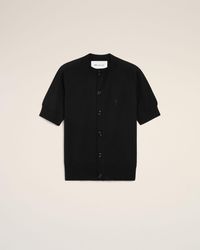 Ami Paris - Wool Short Sleeves Ami De Coeur Cardigan - Lyst