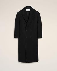 Ami Paris - Long Double Breasted Wool Coat - Lyst