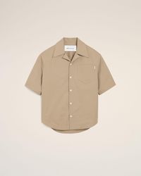 Ami Paris - Cotton Short Sleeve Camp Collar Wide Shirt - Lyst