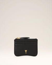 Ami Paris - Paris Paris Zipped Cowhide Leather Card Holder - Lyst