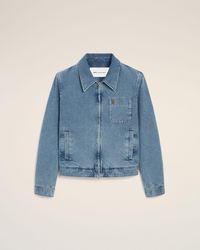 Ami Paris - Cotton Contrasted Zipped Jacket With Ami De Coeur - Lyst