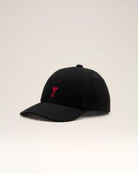 Ami Paris - Ami De Coeur Cap Aus Schwarzer Baumwolle - Lyst