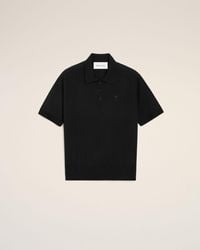 Ami Paris - Wool Short Sleeves Ami De Coeur Polo - Lyst