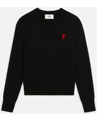AMI Ami De Coeur Crewneck Sweater - Black