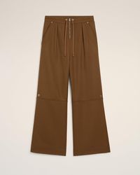 Ami Paris - Hose Mit Reißverschluss Aus Brauner Wolle Braun - Lyst