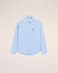 Ami Paris - Boxy Cotton Shirt With Ami De Coeur - Lyst