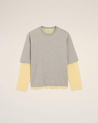 Ami Paris - Cotton Double-Sleeve Effect Ami De Coeur T-Shirt - Lyst