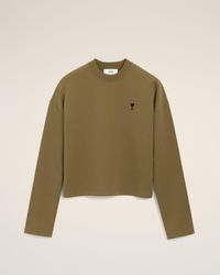 Ami Paris - Cotton Contrasted Ami De Coeur Sweatshirt - Lyst