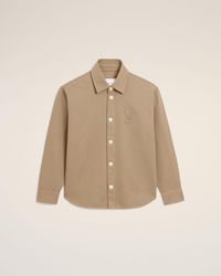 Ami Paris - Cotton Knitted Ami De Coeur Overshirt - Lyst