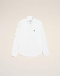 Ami Paris - Boxy Cotton Shirt With Ami De Coeur - Lyst