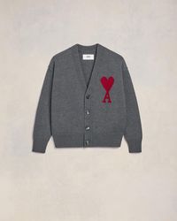 Ami Paris - Wool Ami De Coeur Cardigan - Lyst