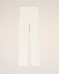 Ami Paris - Blended Linen Straight Trousers - Lyst