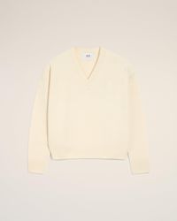 Ami Paris - Wool Ami De Coeur V Neck Sweater - Lyst