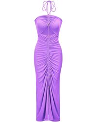 Amy Lynn - Vega Lilac Jersey Cut-out Dress - Lyst