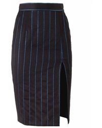 Chantal Thomass Black Pinstripe Pencil Skirt