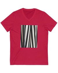 Printify Unisex Jersey Short Sleeve V-neck Tee - Red