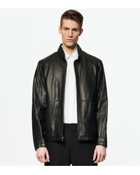 Andrew Marc Mens Vine Lightweight Vintage Leather Moto Jacket 