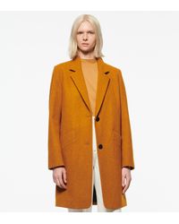 Andrew Marc Paige Wool Melton Boucle Coat - Orange