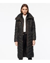 Andrew Marc Merlette Chevron Quilted Long-line Puffer - Black
