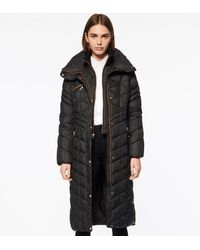 Andrew Marc Merlette Chevron Quilted Long-line Puffer - Black