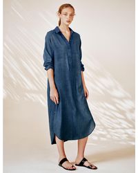Angel Chang Kurta Shirt Dress Dark Indigo - Blue