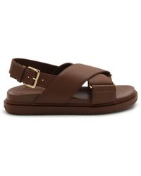 Marni - Brown Leather Fussbet Sandals - Lyst