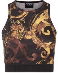 Versace - Black And Gold Top - Lyst