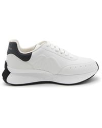 Alexander McQueen - White And Black Leather Sprint Sneakers - Lyst