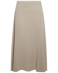 The Row - Beige Linen Skirt - Lyst