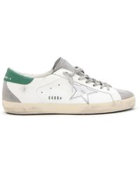 Golden Goose - White Grey And Silver Leather Superstar Sneakers - Lyst